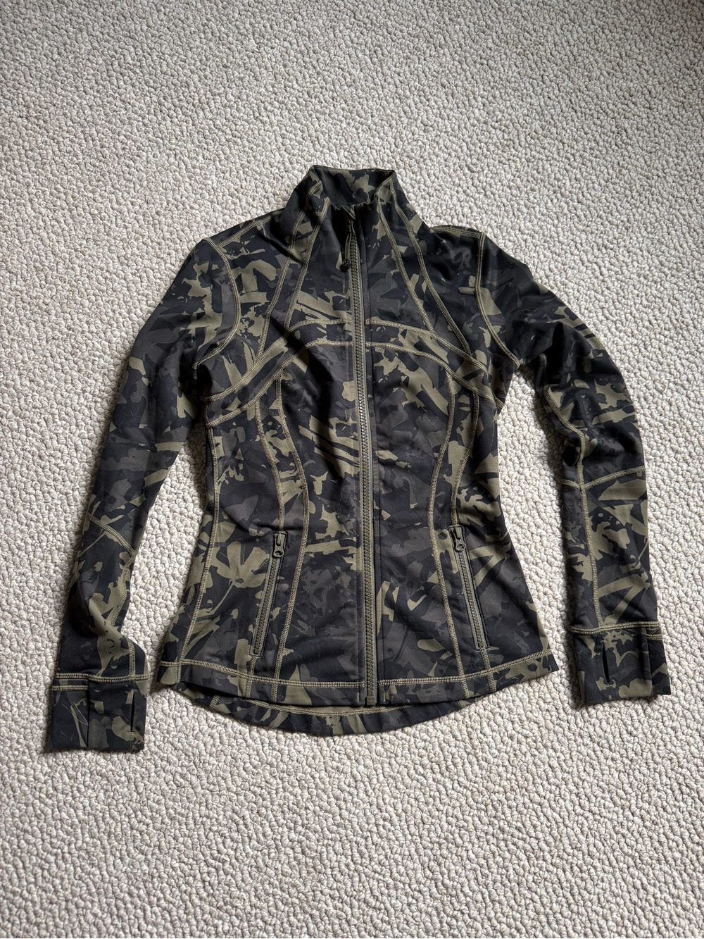 lululemon athletica Olive & Black Camo Zip Utility Jacket